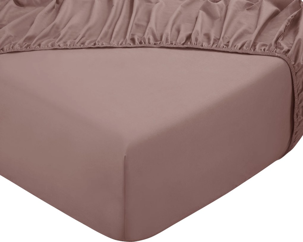 Hoeslaken Home - 100% natuurlijk katoen - 90x200 - oudroze