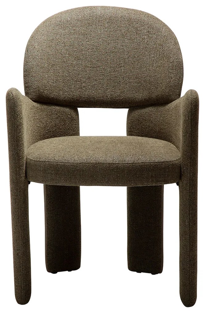 Dan-Form Aole Eetkamerstoel Boucle Dark Olive Groen