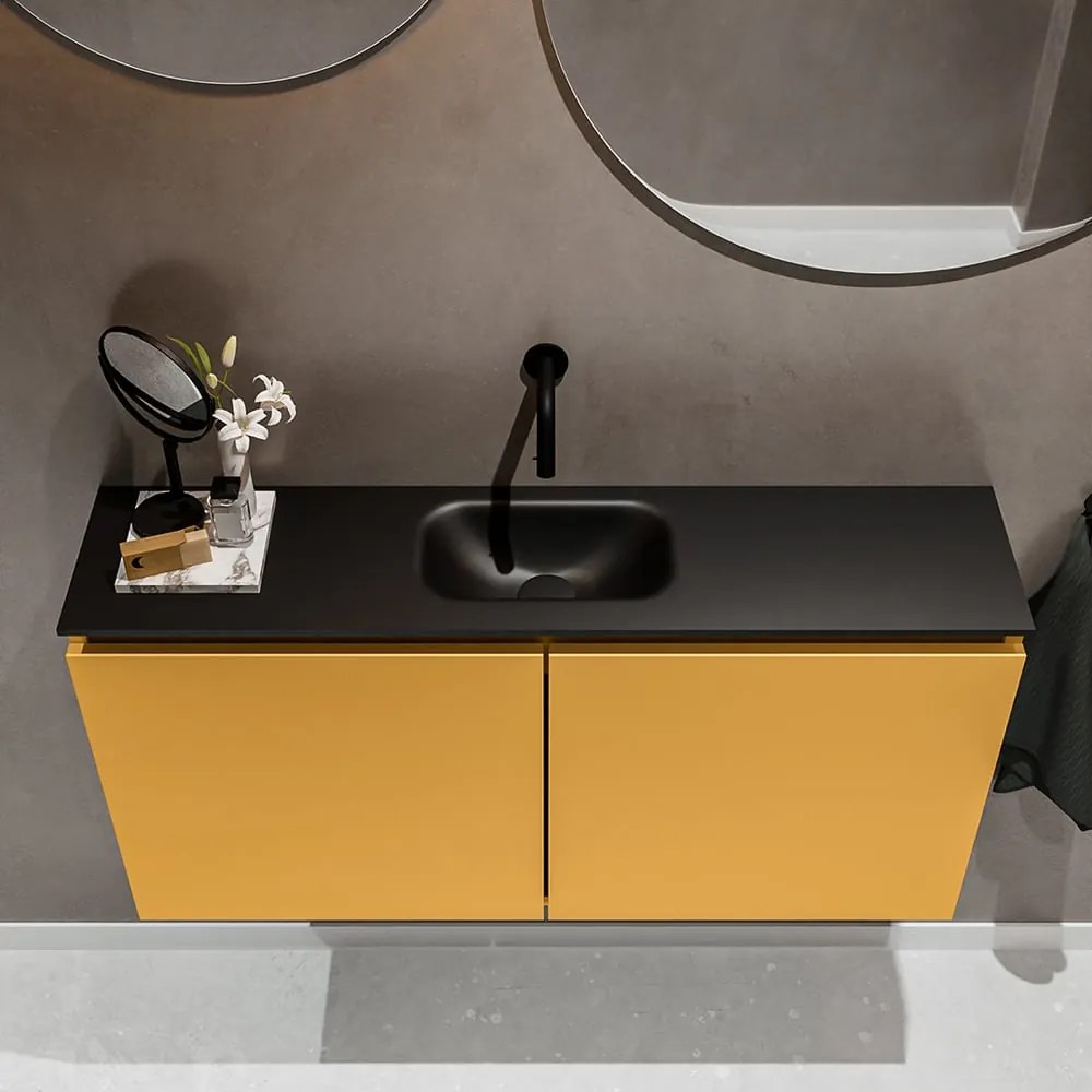 Mondiaz Ture 100cm toiletmeubel ocher met wastafel urban midden geen kraangat