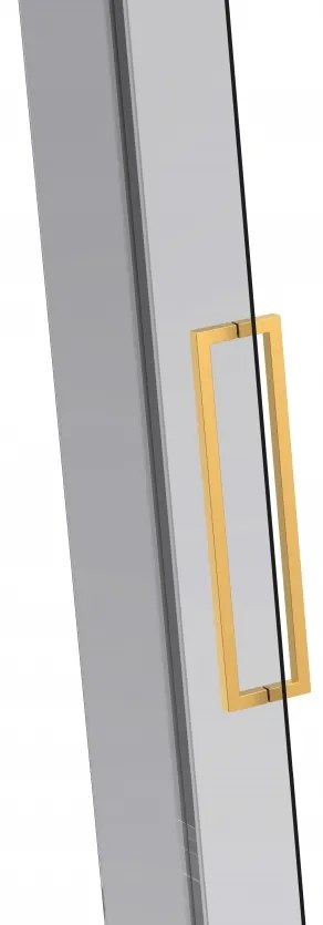 Van Rijn ST08 hoekcabine met draaideur rook glas 140x100cm messing
