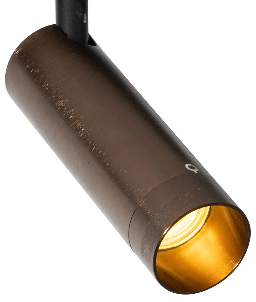 Moderne Spot / Opbouwspot / Plafondspot donker brons voor railsysteem 1-fase 35mm - Iconic Jeana Luxe Modern GU10 rond Binnenverlichting Lamp