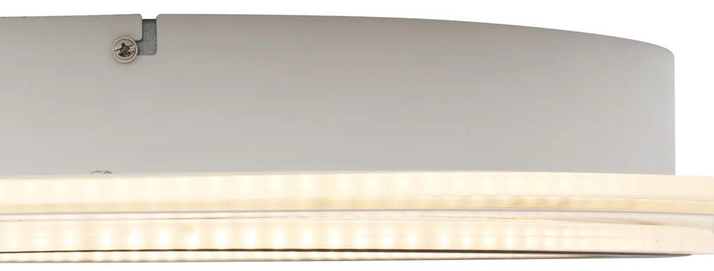 Design plafondlamp wit met donkergrijs rond incl. LED dimbaar - Taylor