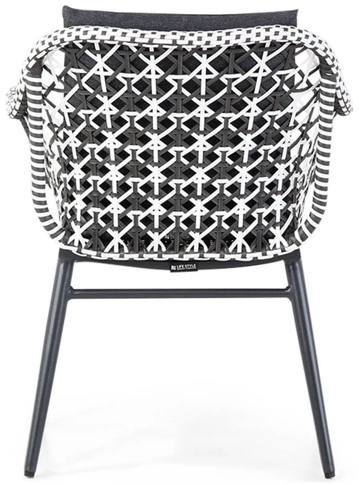 Tuinstoel Wicker Zwart-wit Lifestyle Garden Furniture Dolphin  mixed black/white