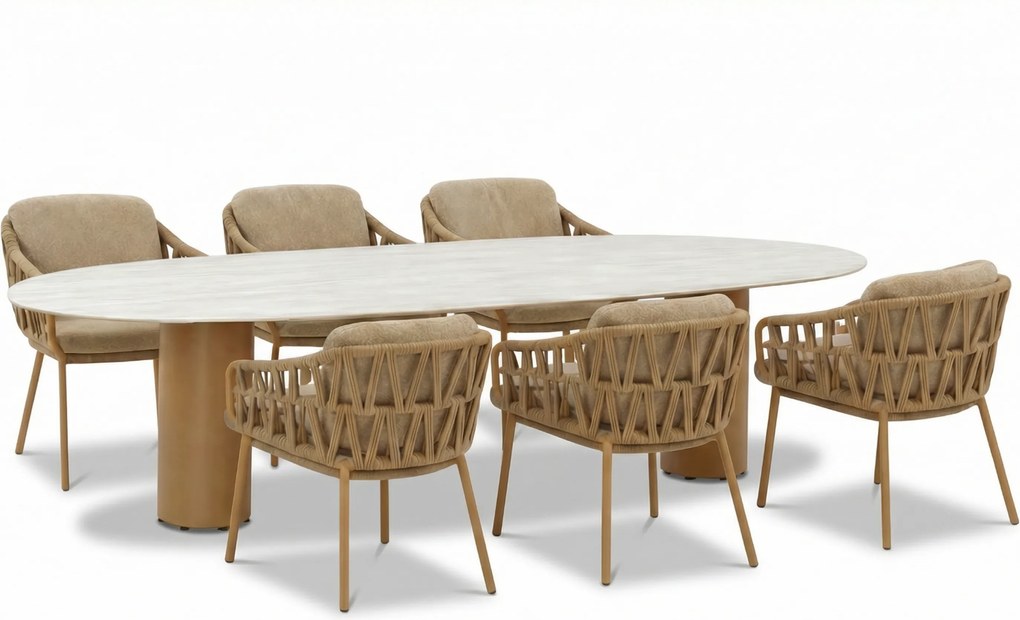 Tuinset 6 personen  Rope Taupe 4 Seasons Outdoor Biarritz/Colorado