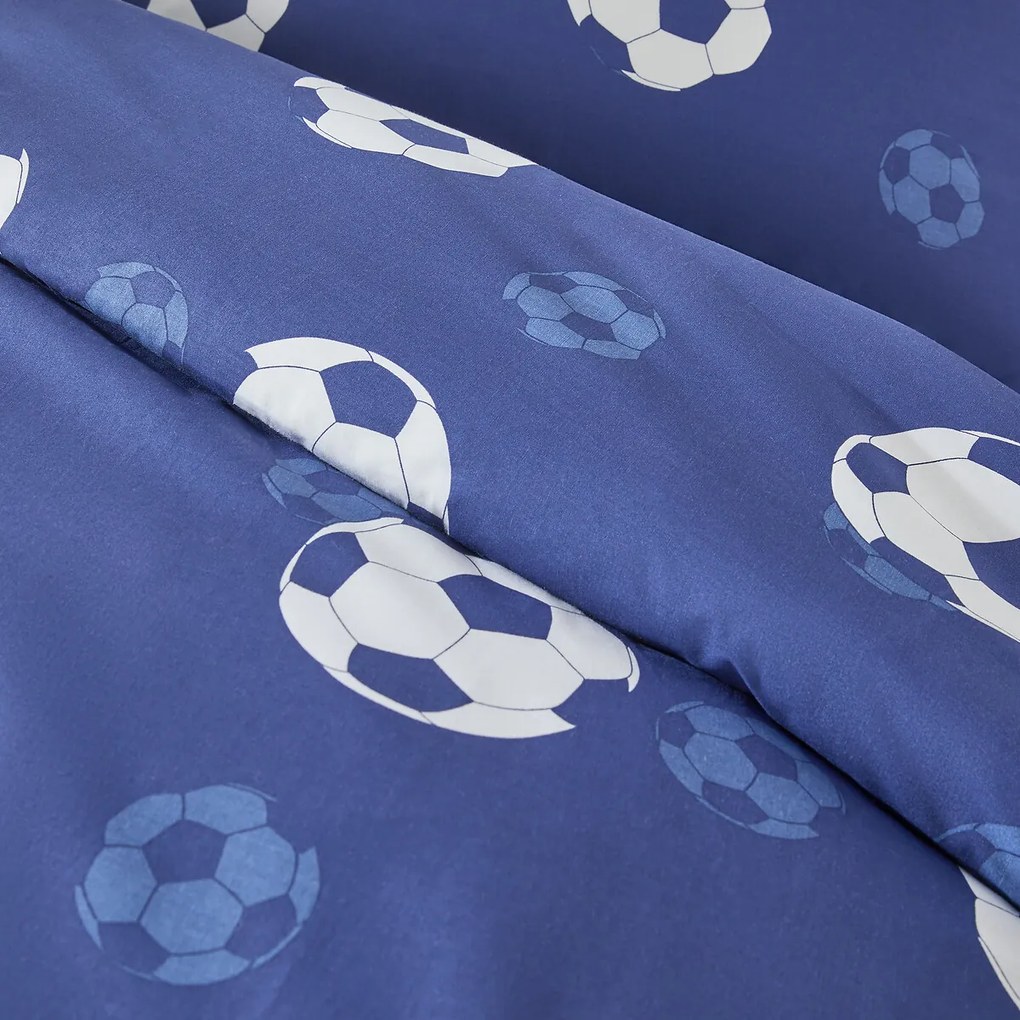 Bedset in katoen, rechthoekige kussensloop , Blue Goal