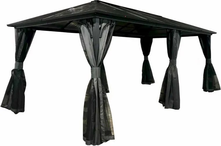 Modern tuinhuis Santiago 3x6m met klamboe Garden Point antraciet