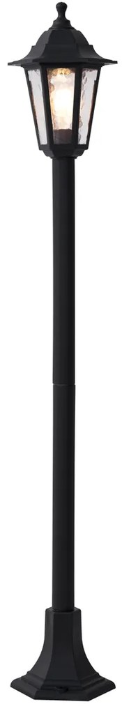 Klassieke buitenpaal zwart 122cm IP44 - New Haven Hammered Klassiek / Antiek E27 IP44 Buitenverlichting rond