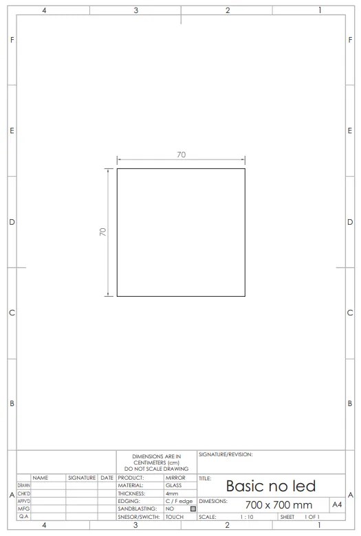 Gliss Design Basic spiegel 70x70cm