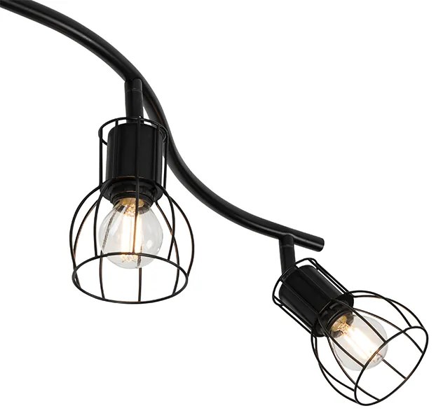 Moderne plafondspot zwart 145 cm 6-lichts - Botu