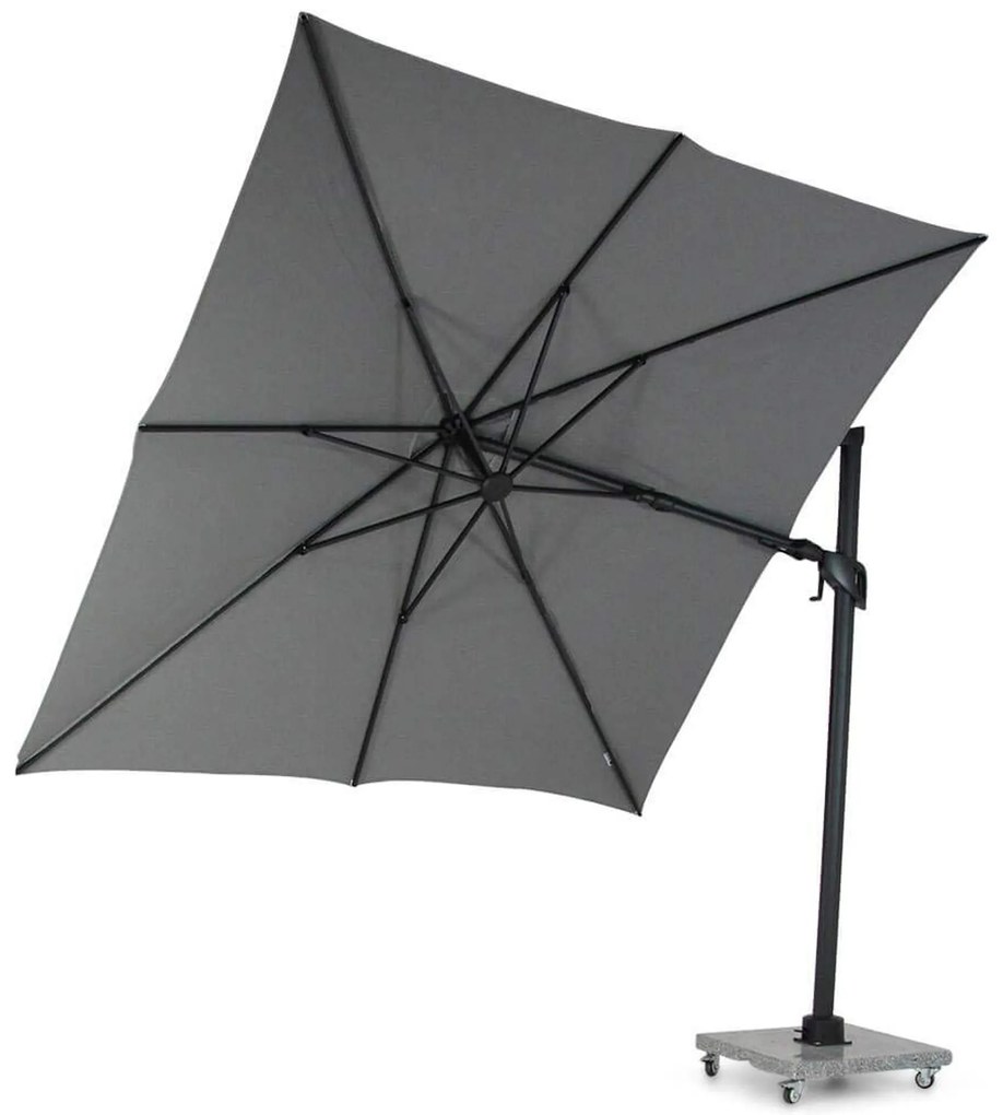 Santika Furniture Santika Belize Deluxe Parasol X Antraciet Frame/ Mid Grey (excl.voet) Aluminium Grijs