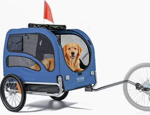 VEVOR Hondenkar 45 kg Fietskar Carbonstaal + 600D Oxfordstof + PP Opvouwbaar 1440 x 725 x 845 mm als opvouwbare kar Afmetingen 810 x 570 x 195 mm Blauw