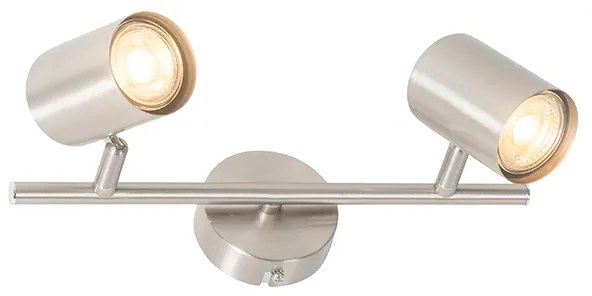 Moderne plafondlamp staal 2-lichts verstelbaar - Jeana Modern GU10 Binnenverlichting Lamp