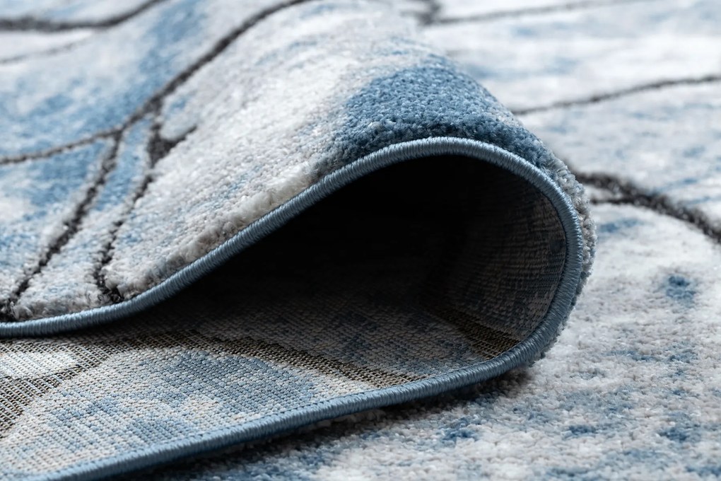 Tapijt modern COZY 8873 Cracks Gescheurd beton - Structureel, twee poolhoogte , blauw