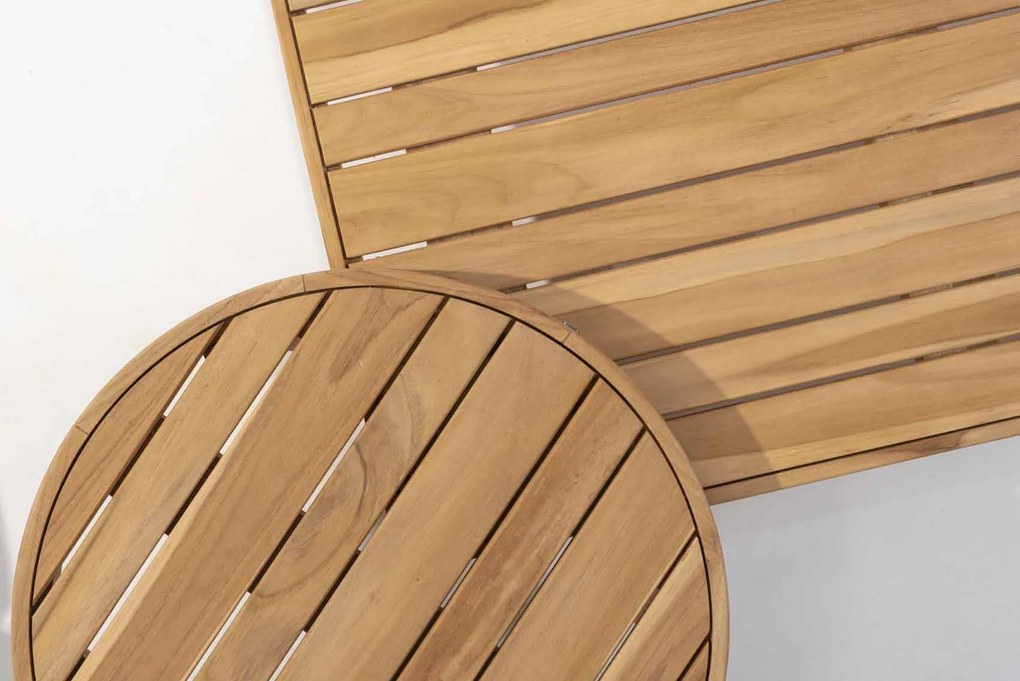4 Seasons Outdoor Finn loungetafel teak Ø 60 x 32 cm SALE Loungetafel houtkleur weerbestendig