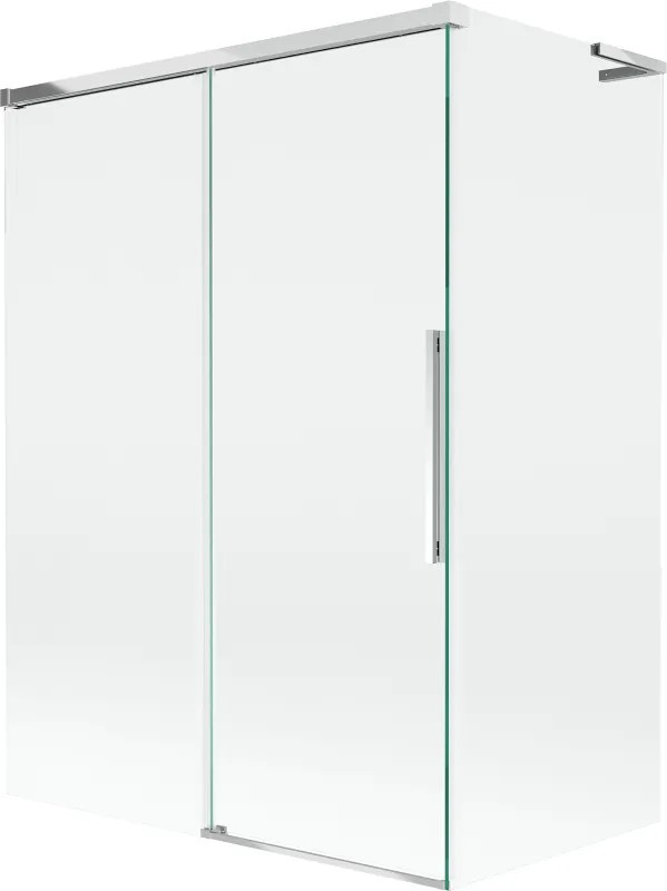 Mexen Rox L badwand 2-delig verschuifbaar 120 + 70 x 150 cm, transparant, chroom - 8C9L-120-070-01-00