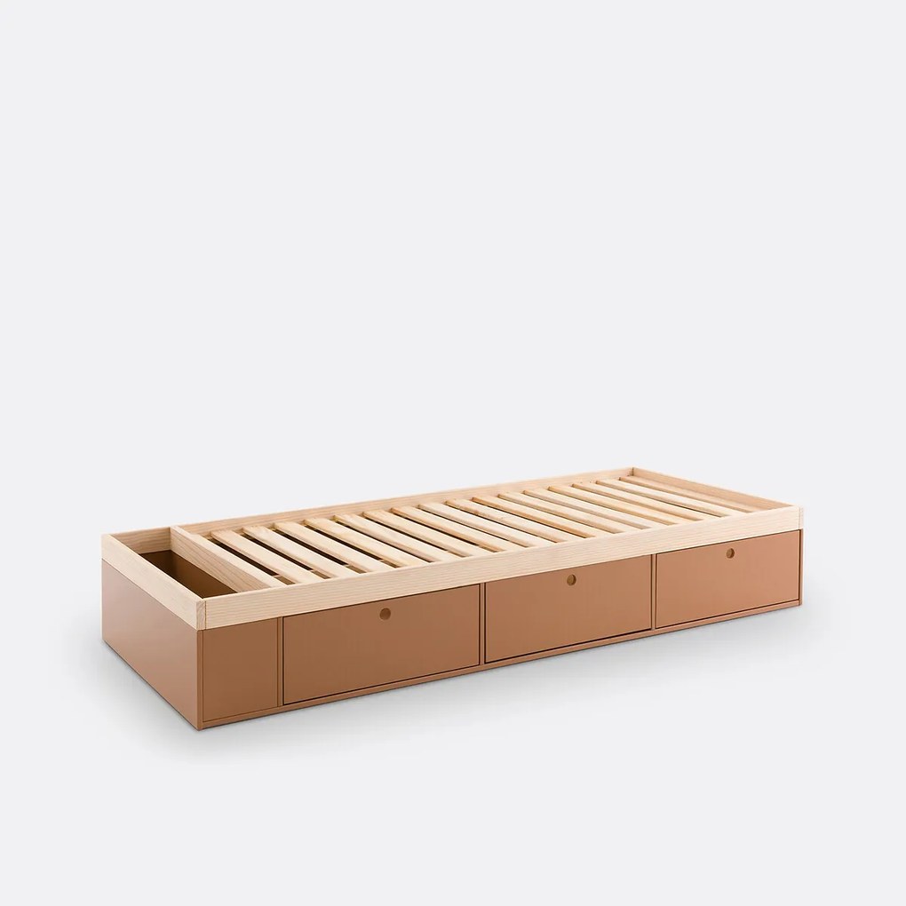 Grenen bed met opberglades, Bloky