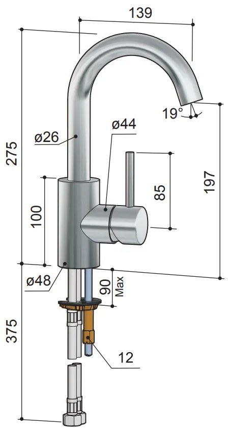 Hotbath Buddy Wastafelkraan Geborsteld Nikkel B004