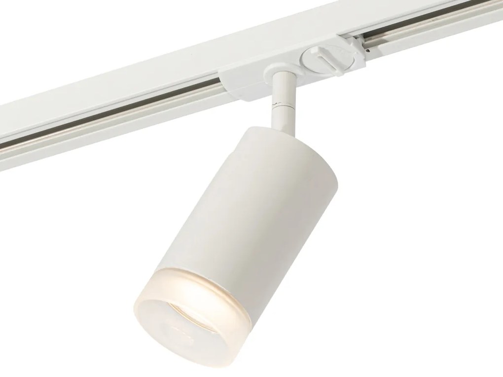 Moderne spot met witte ring voor railsysteem 1-fase GU10 50mm - Iconic Jeana