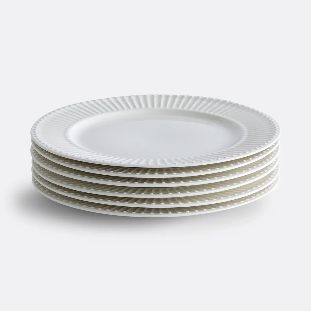 Set van 6 platte borden in porselein, Jewely
