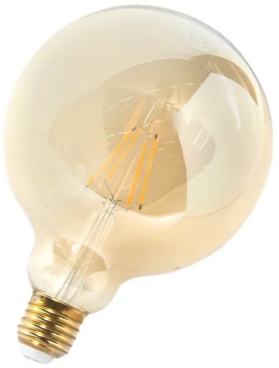 Set van 3 E27 dimbare LED lampen G125 goud 5W 450 lm 2200K