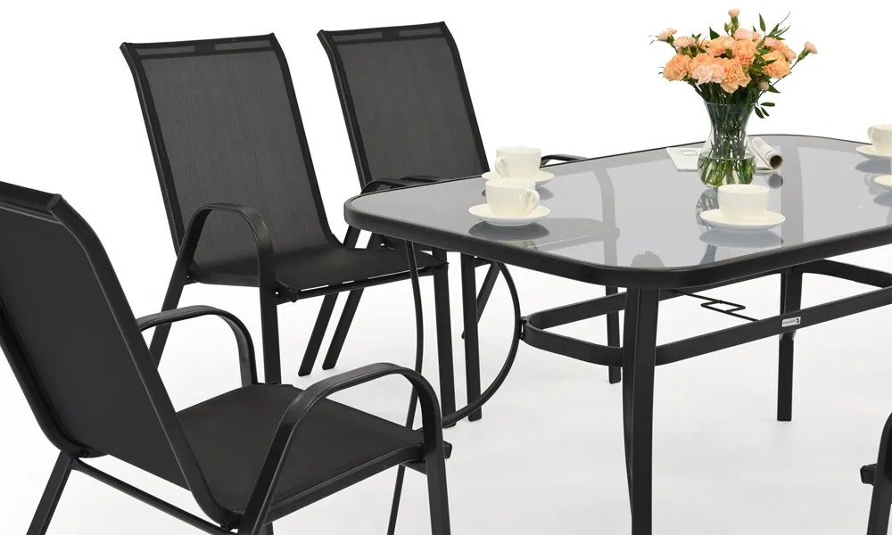 Tuintafel Modena zwart voor 6 personen Garden Point