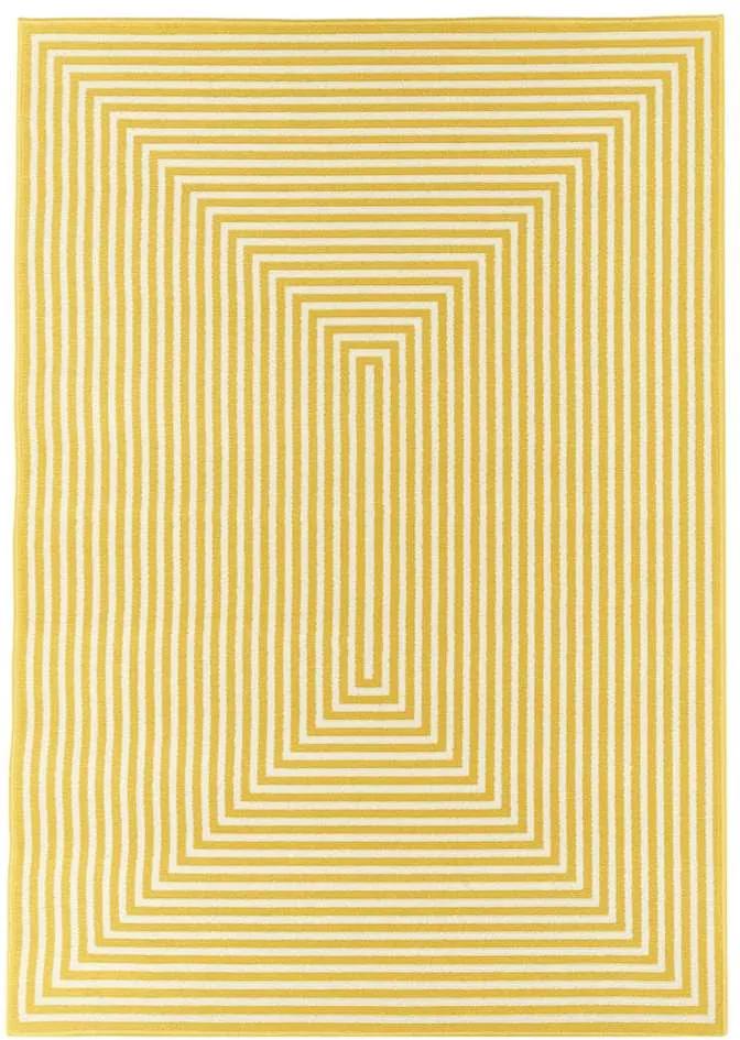 Floorita binnen/buitenvloerkleed Braid - geel - 133x190 cm - Leen Bakker