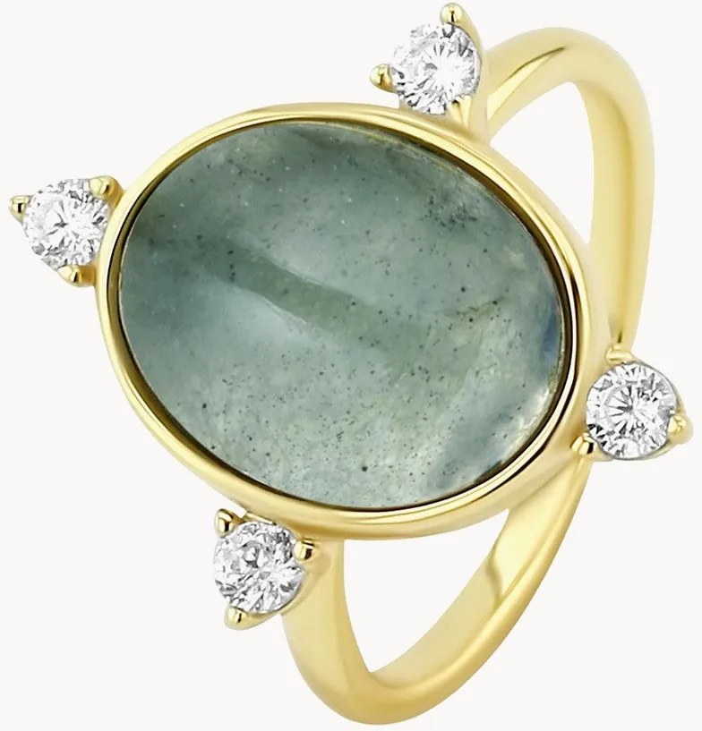 Vergulde ring Neo met labradoriet