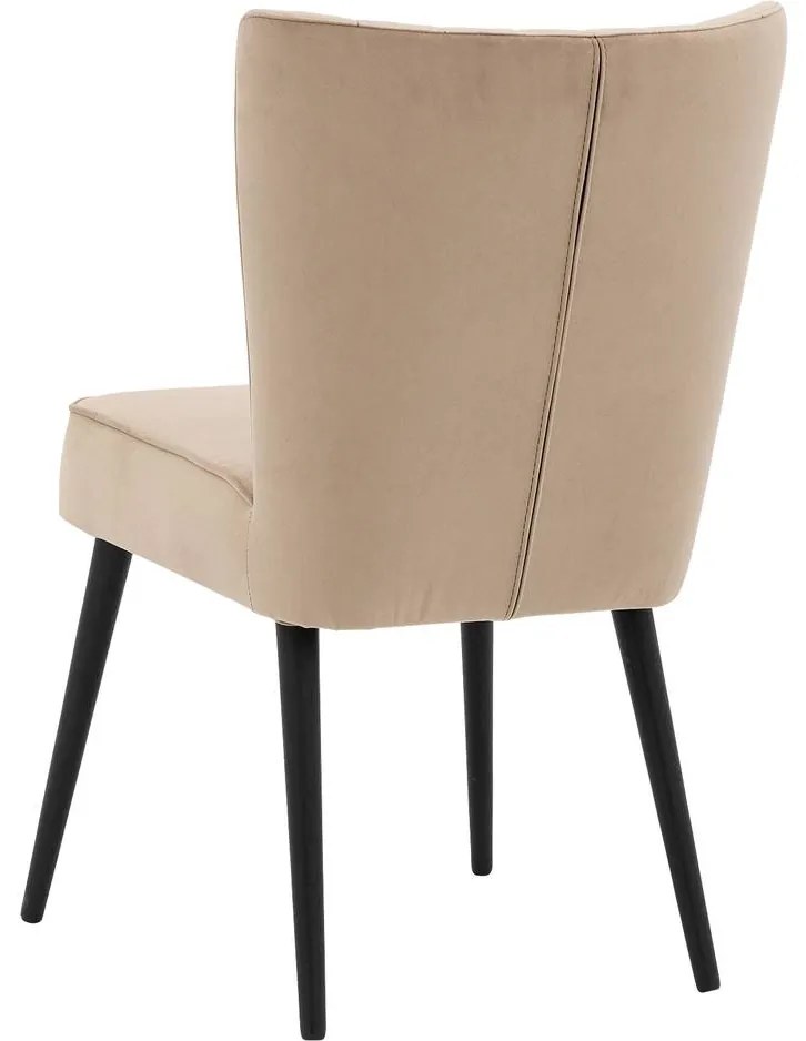 Goossens Eetkamerstoel Rob bruin velvet stof leuning, urban industrieel