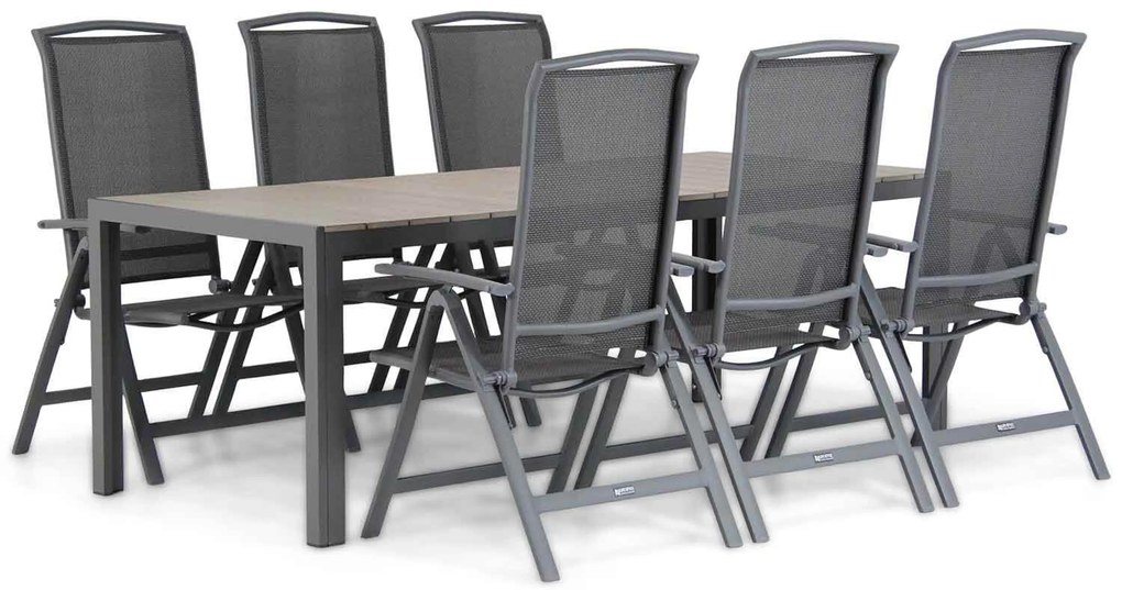 Tuinset 6 personen 217 cm Aluminium Grijs Lifestyle Garden Furniture Tirana/Young