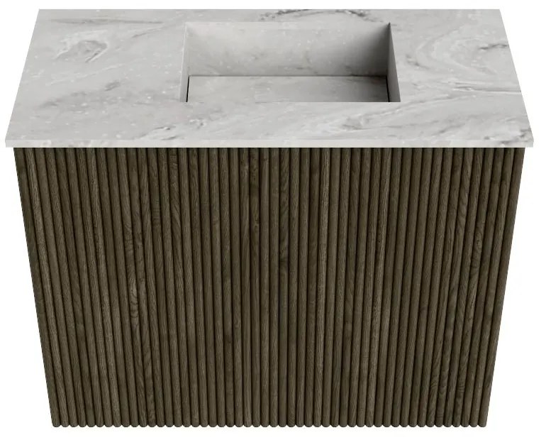 Mondiaz Joya DLux 50cm toiletmeubel shadow met wastafel faye rechts zonder kraangat glace