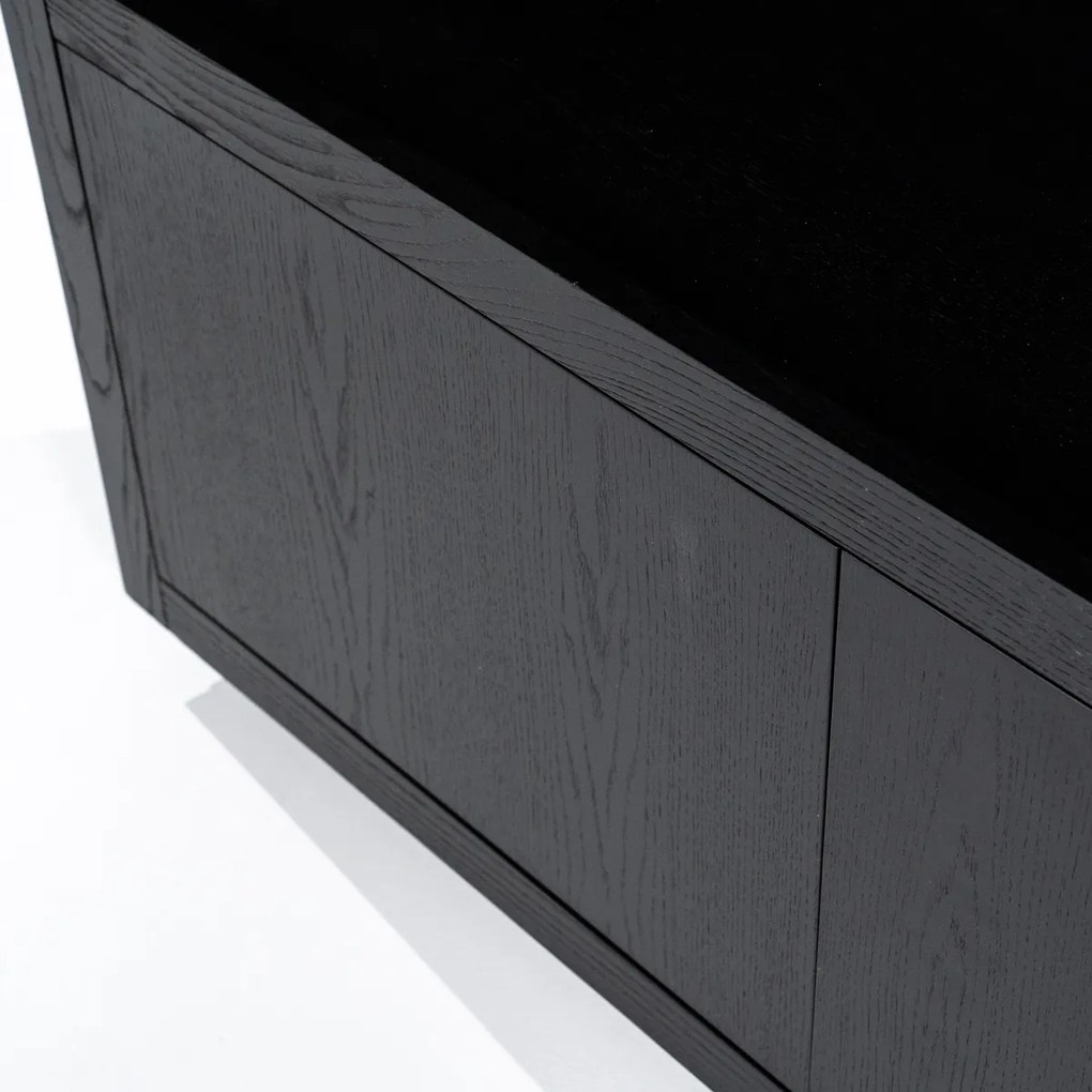 Hoge Kast Zwart Eiken 120 Cm - 120x42x220cm.