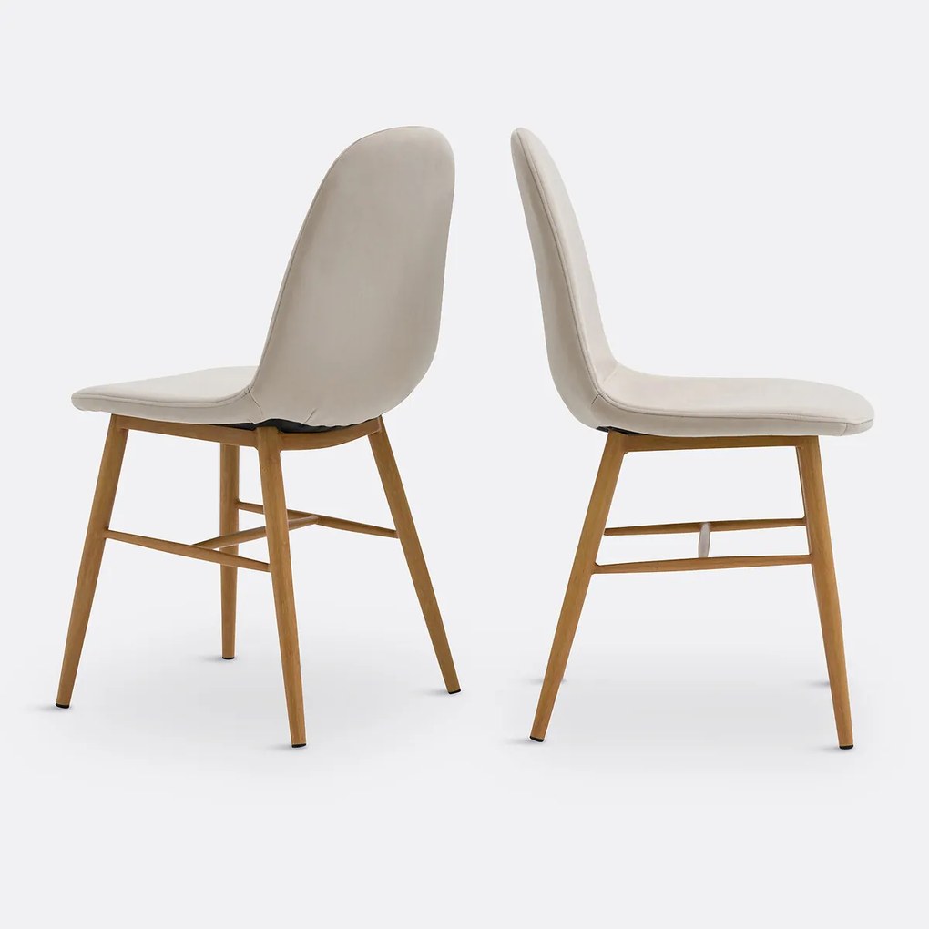 Set van 2 fluwelen stoelen, Polina