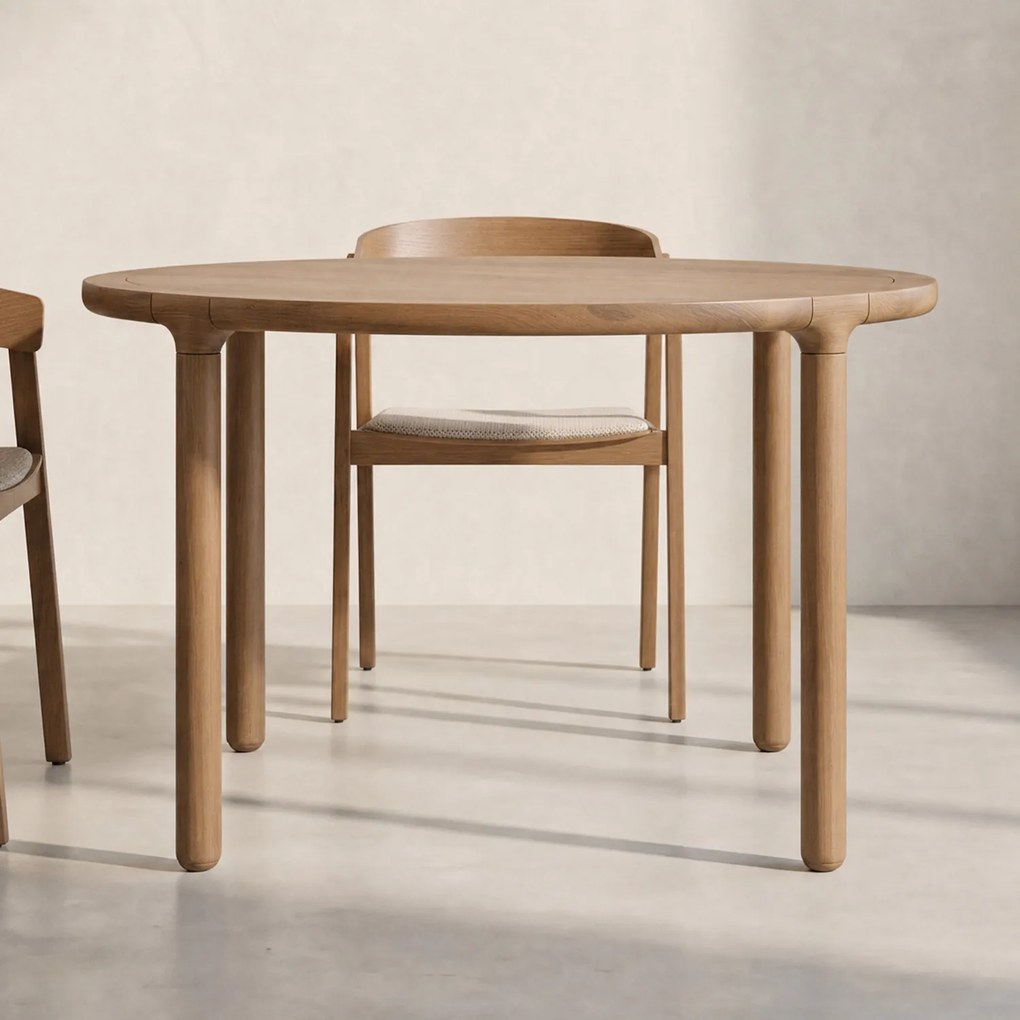 Zuiver Storm Eettafel Rond Eiken - 128 X 128cm.