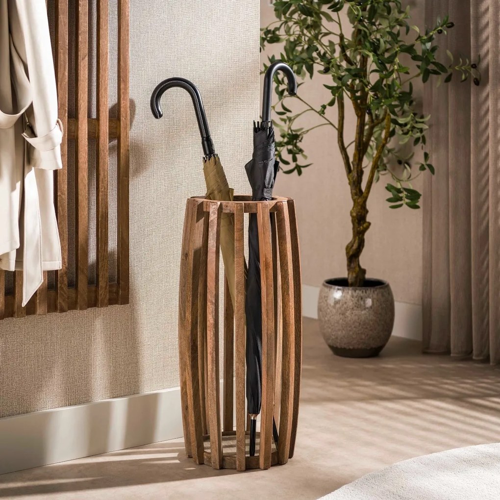 Houten Paraplubak Met Open Lattendesign