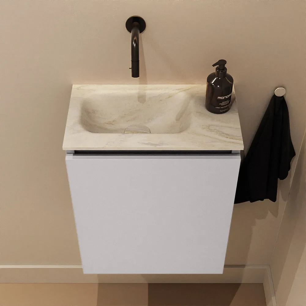 Mondiaz Ture DLux toiletmeubel 40cm cale met wastafel ostra links zonder kraangat