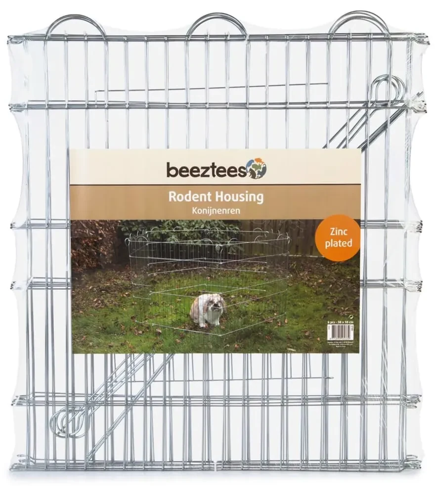 Beeztees Konijnenren met 6 panelen 66,5x58 cm verzinkt