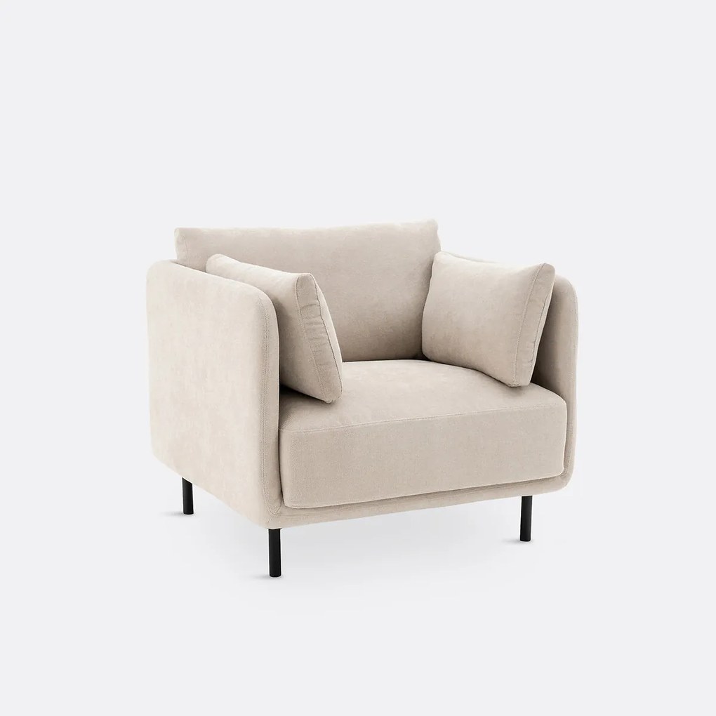 Fauteuil, stof met structuur, Victor