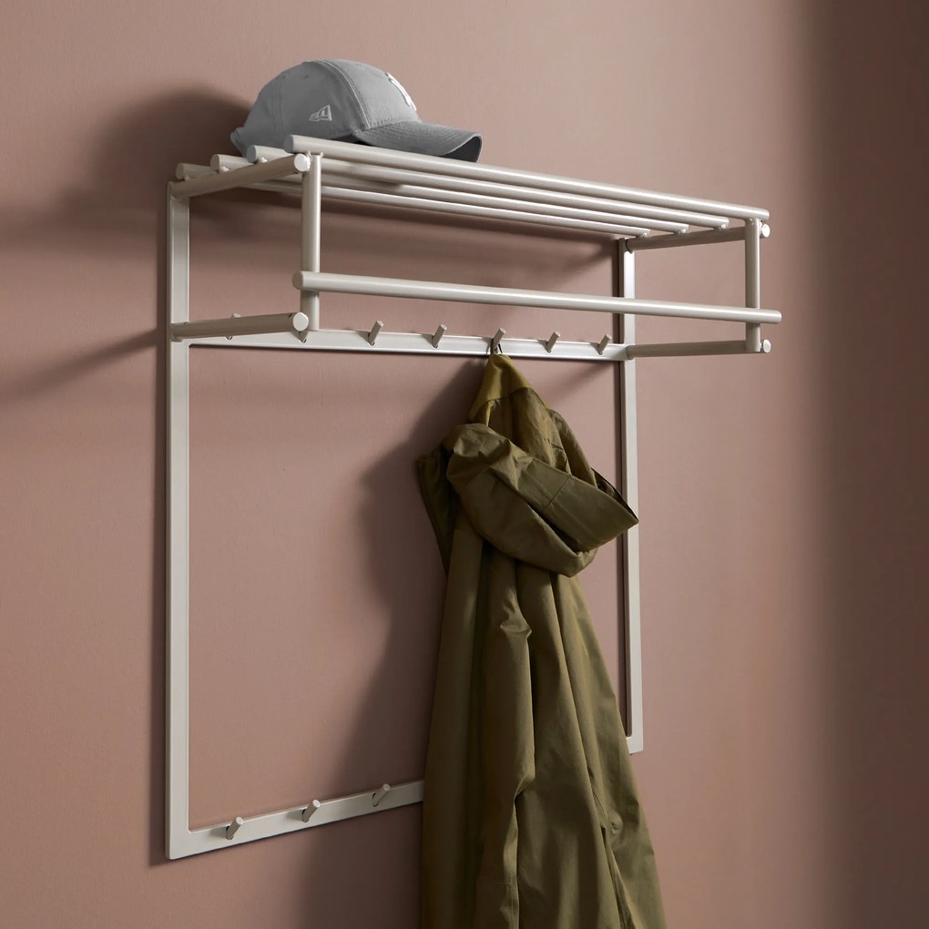 Grote Kapstok Beige Met Hoedenplank