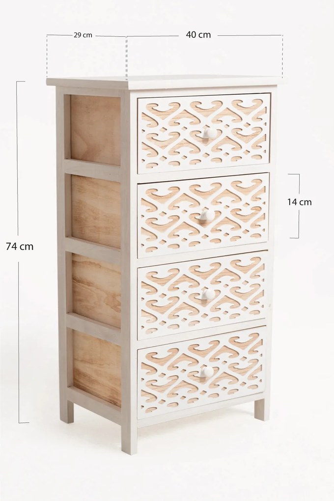 Hulpmeubilair Cloak Wit, breed, 4 laden