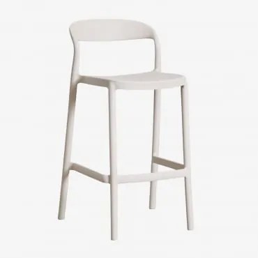 Set Van 2 Stapelbare Hoge Tuinkrukken Van Polypropyleen Brenza Steen Wit & ↑65 Cm - Sklum