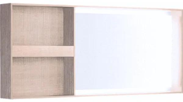 Geberit Citterio spiegel met verlichting LED lichtlijst 133.4x58.4cm met vak links of rechts beige 500.571.ji.1