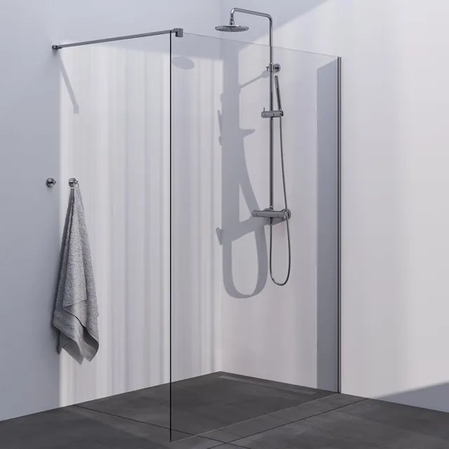 BRAUER Season Inloopdouche - helder glas - 140x200cm - geborsteld RVS GS-SEIC1H140200NG