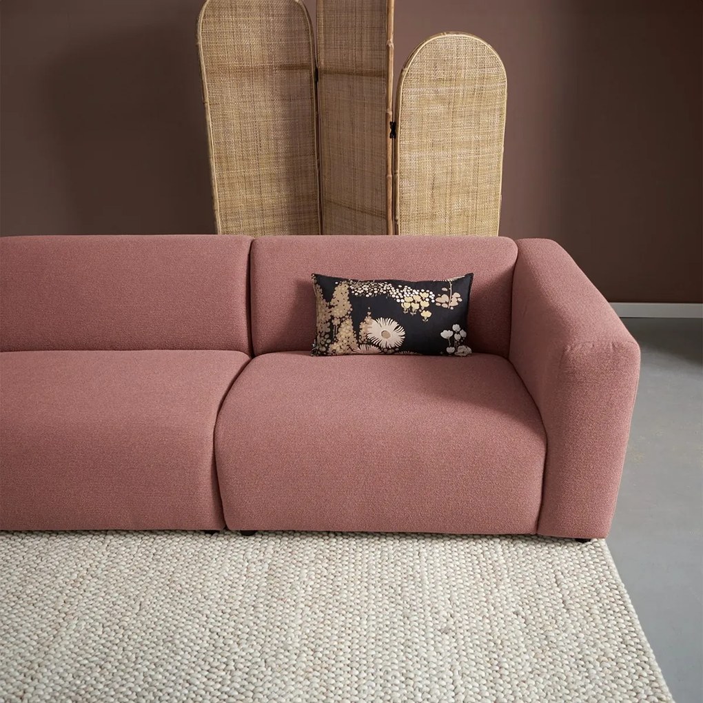 Hoekbank Met Chaise Longue Links Terracotta Roze