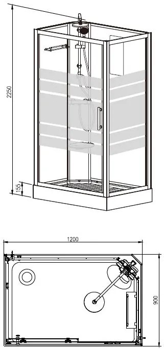 Mueller Aliki complete douchecabine 120x90x218cm rechts kitvrij