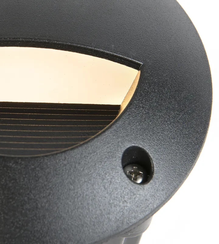 Moderne buiten wandspot zwart incl. LED IP65 - Leti Modern IP65 Buitenverlichting rond