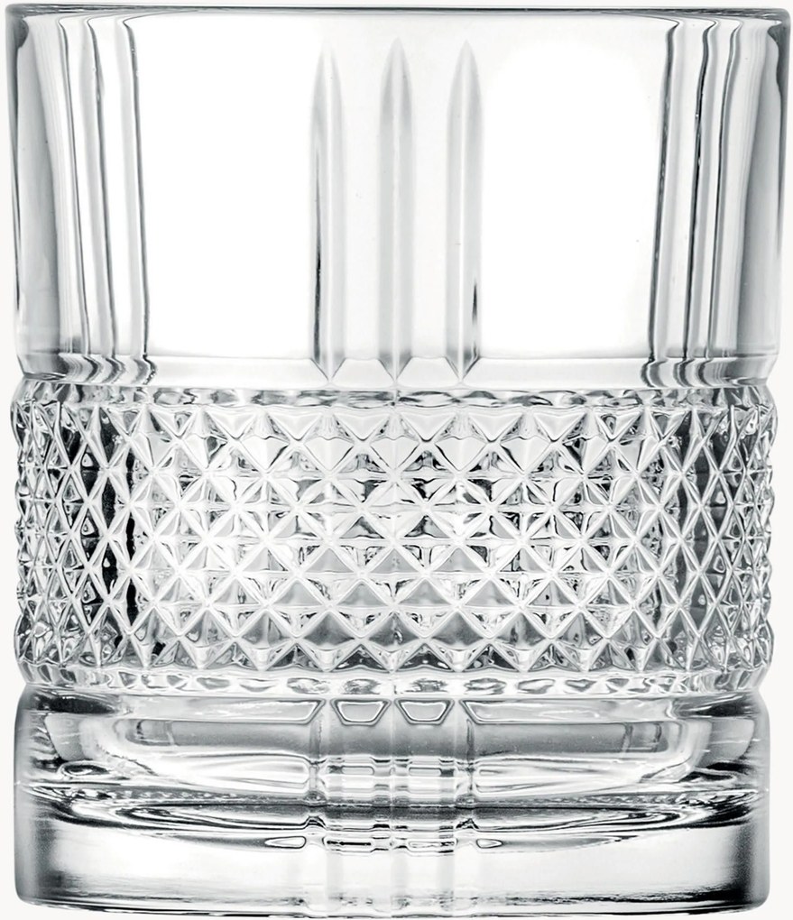 Kristallen whiskyglazen Brillante met reliëfpatroon, set van 6