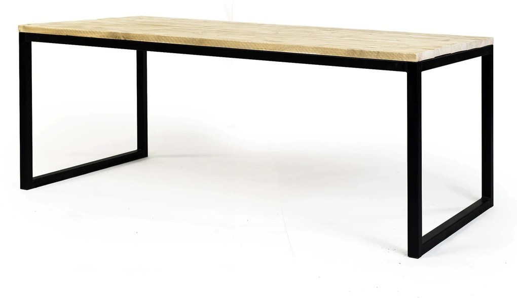 Tafel OLAV STEIGERHOUT U-FRAME | 160cm x 90cm | Grey-Wash
