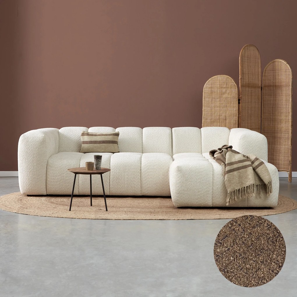 Design Bank Bruin Hoek Rechts