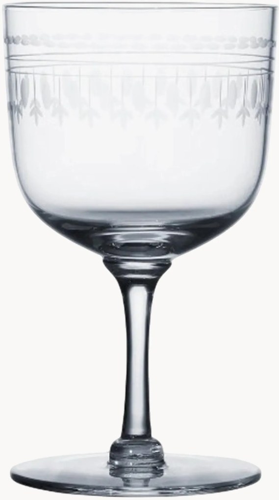 Mondgeblazen kristallen wijnglazen Ovals, 4-delig