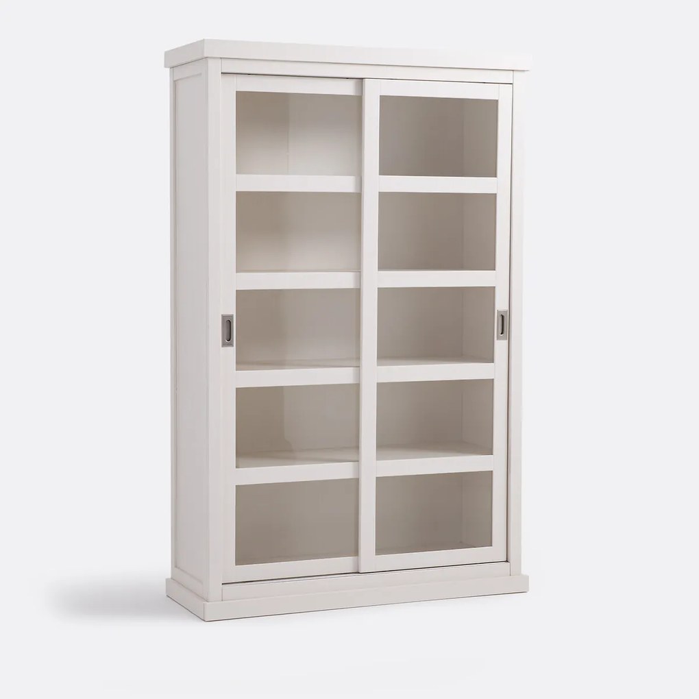 Vitrine boekenkast met 2 schuifdeuren, Lunja